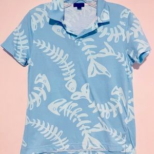 VGUC Lilly Pulitzer boys blue fish bone shirt XL L